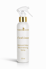 Load image into Gallery viewer, Tabor Olive Fresh Linen natural odor neutralizing spray bottle on a white background
