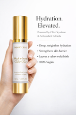 Load image into Gallery viewer, Skincare bottle held in a hand with product details on a white background
